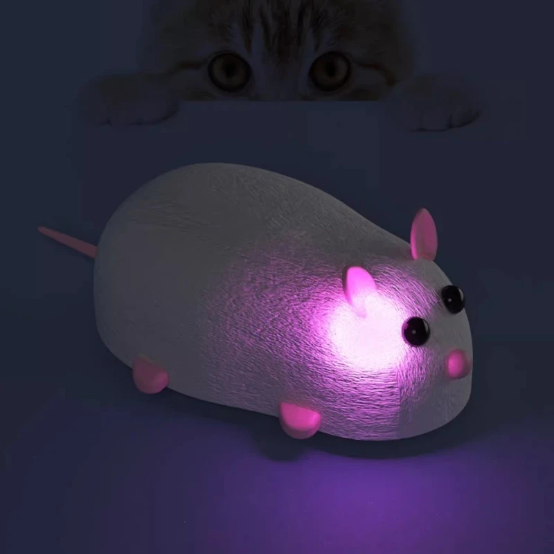 Remote Control Mouse Simulation Electronic Pet Toy Plush Material Rechargeable Exquisite Safe Durable Touch Comfortable 4