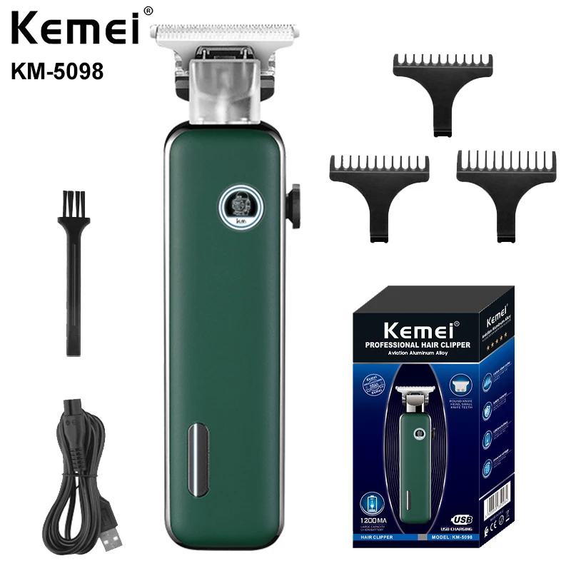 

Kemei New Design USB Rechargeable Hair Clippers Electric Shaver Beard Trimmer Oil Head Carving Hair Cutting For Men Km-5098