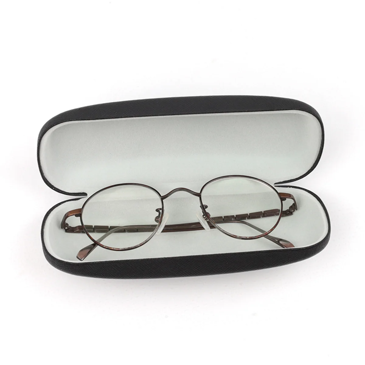 

Retro elegant pure black hard frame compression-resistant protective portable literary men and women small sunglasses storage ne