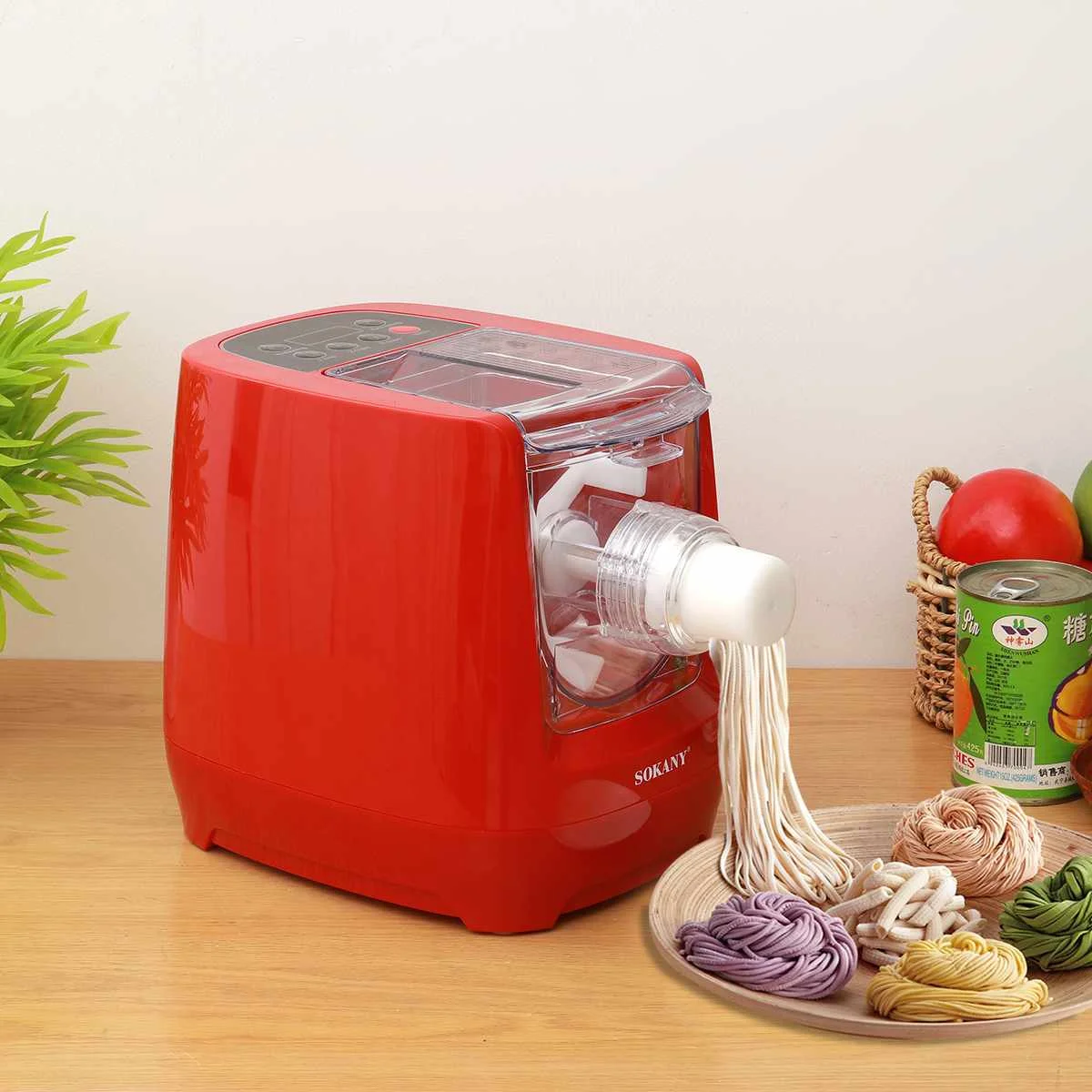 

220V Automatic Electric Noodle Machine Pasta Press Machine Vegetable Dumplings Leather Dough Roller Machine Kitchen Appliance