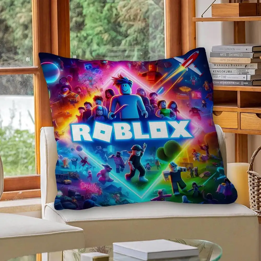 핫 게임 R-Robloxs-X 쿨 쿠션 커버 폴리에스테르 소파 쿠션 장 쿠션 홈 데코레이션 베개 커버