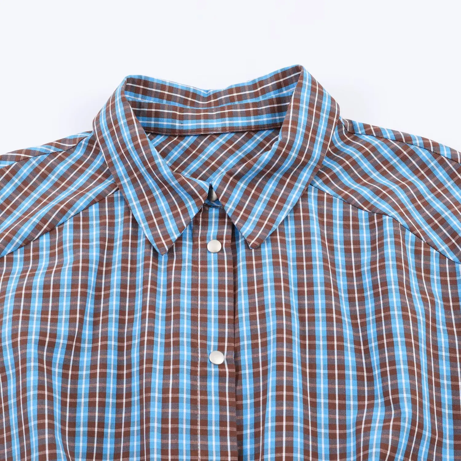 HH Damen Frühjahrsmode Bequemes Langarm-Kleid mit Revers und Gürtel Kariertes Mehrlagiges Dekorationskleid Lässiges Pendler-Kleid – Detail 4