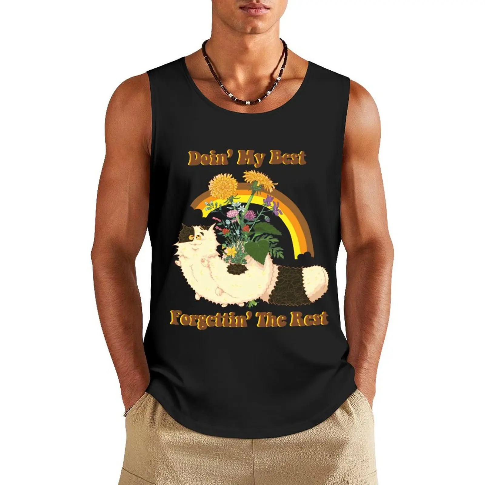 

SammyPillar Does his best Tank Top Men's summer t-shirt Sleeveless top