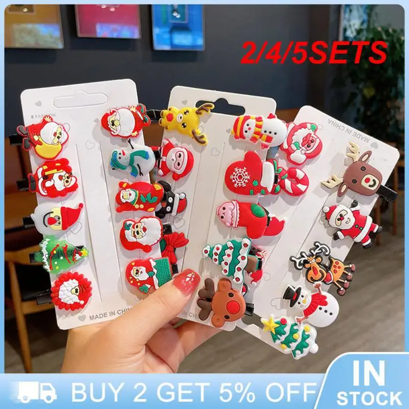 

Удобные головные уборы, 2/4/5 комплектов, не вредны для волос, рождественские аксессуары для волос, прочные зажимы для волос, высококачественные материалы для украшения