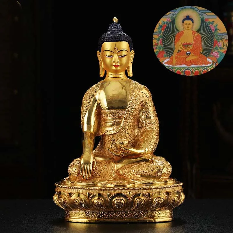 LARGE Wholesale Buddhist supplie Buddhism Thailand India family holy Sakyamuni Gilded Buddha  Copper GOOD statue