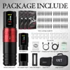 XNET Vipera Wireless Tattoo Machine Kit Adjustable Stroke 2.4-4.2mm OLED Display 60pcs Mixed Tattoo Cartridge for Tattoo Artists 6