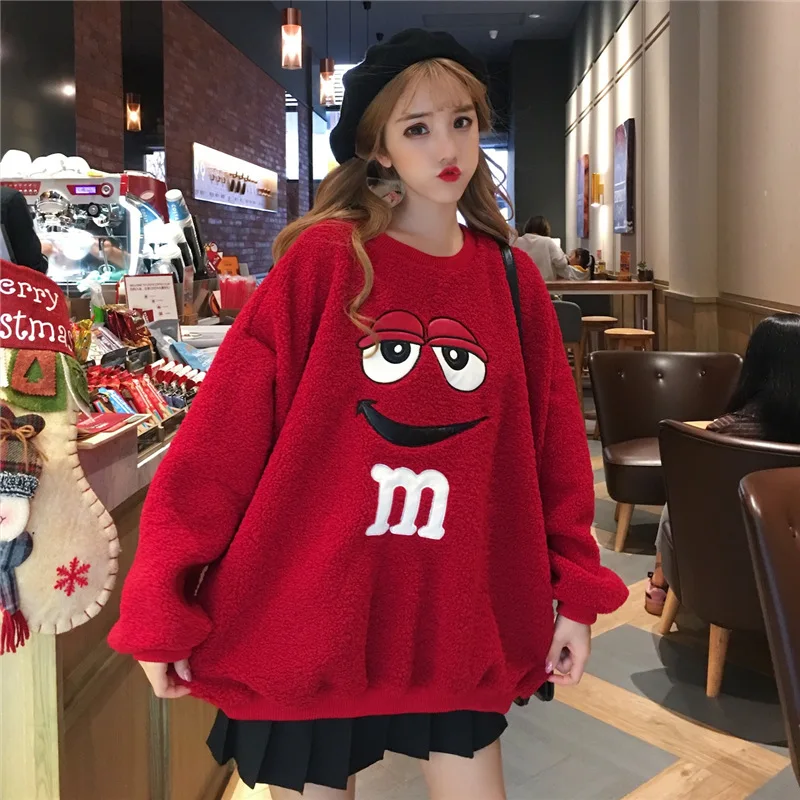 2024 women\'s new spring and winter hoodie pullovers warm fleece fur streetwear coat plush top loose coat women casual