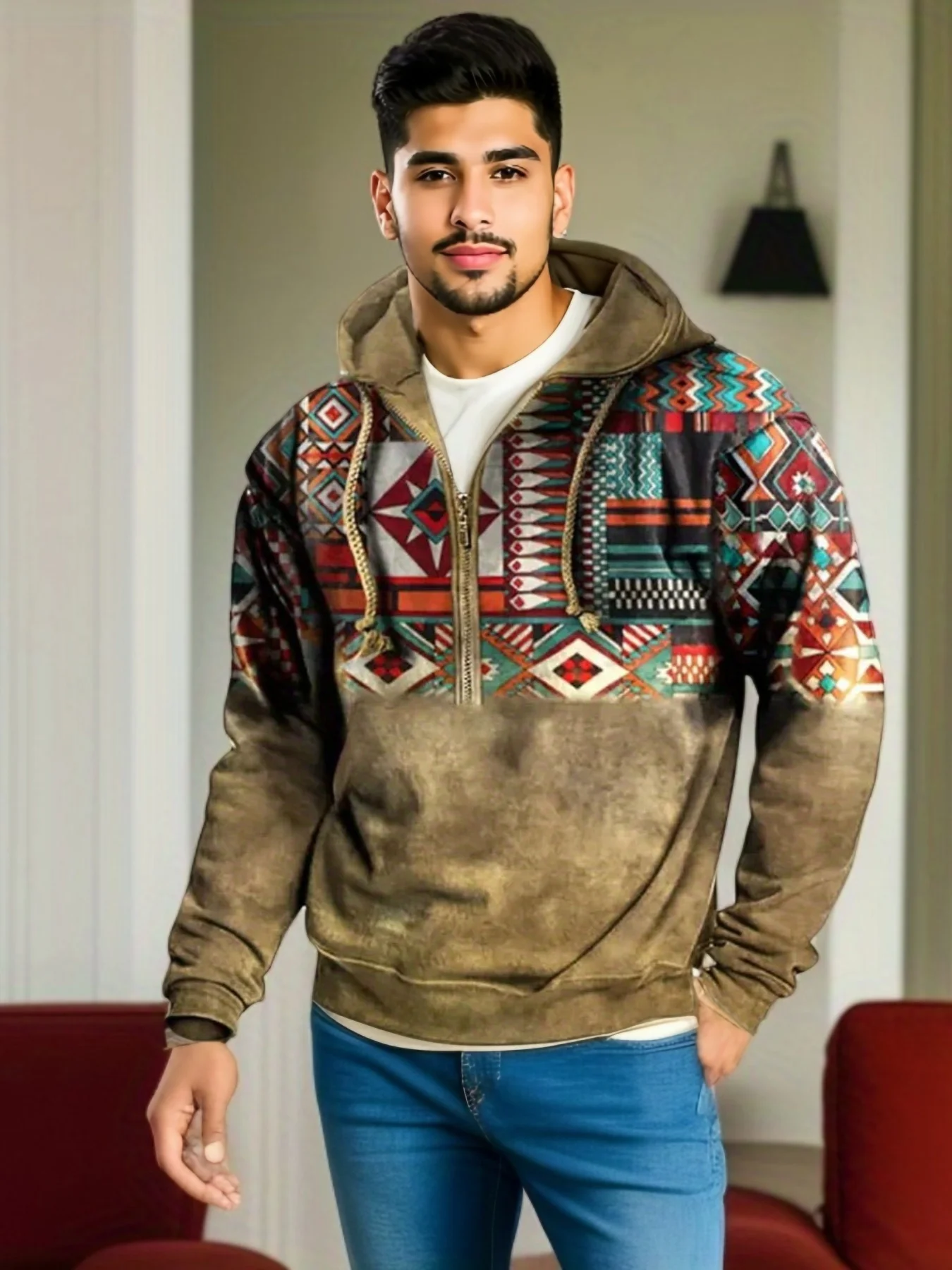 Autumn Winter Men's Hoodie Vintage Men's Sweatshirt Long Sleeve Hoodie For Men Oversized Mans Clothing Casual Harajuku Top Male