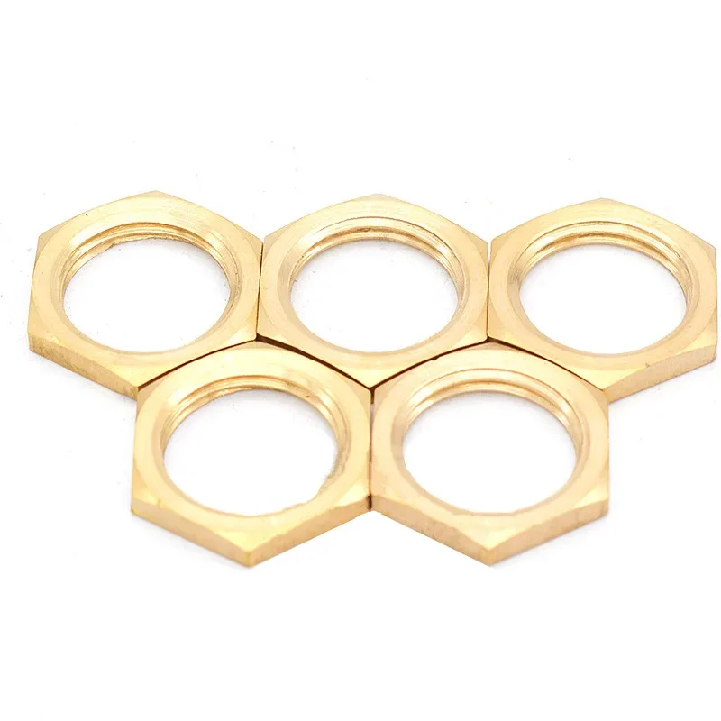 Pipe Fitting Water Pipe Fitting Hose Pipe Fitting Brass Hex Lock Nuts Pipe Fitting M10 M12 1/8" 1/4" 3/8" 1/2" 3/4" 1" BSP Female Thread Hexagonal shank cap