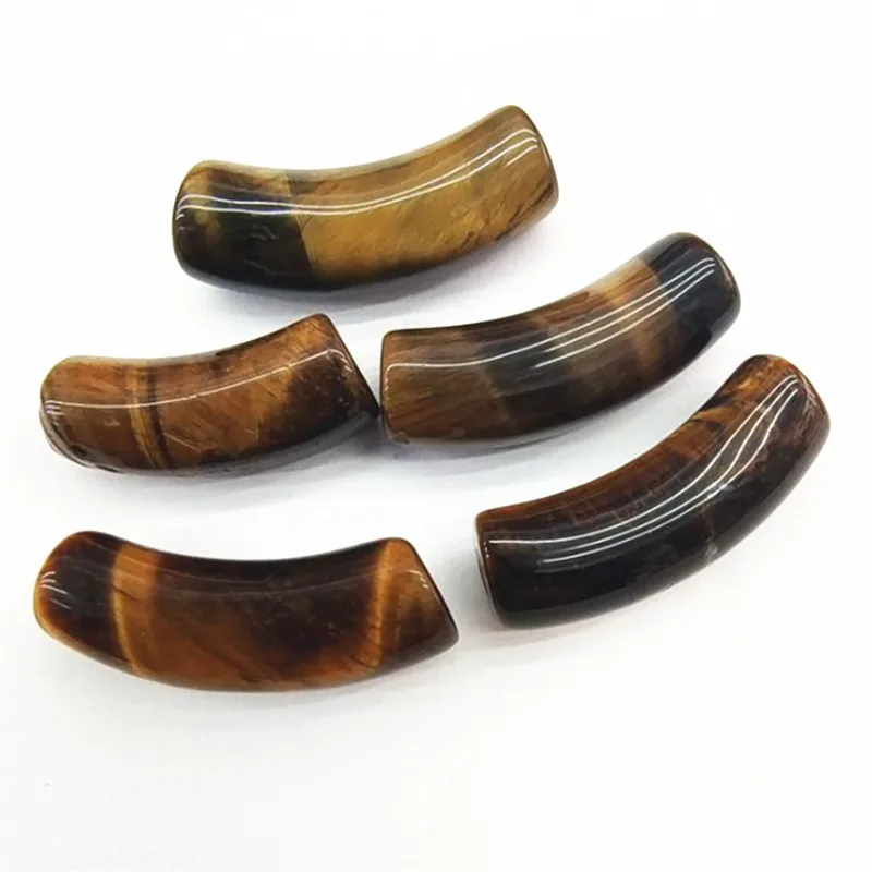 

5PCS Natural Tiger Eye Twist Shape 25X8MM European Matching Beads DIY Jewelry Findings Wholesale Price Free Shippings