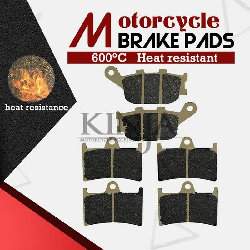 

3 Pairs Motorcycle Accessories Moto Front Rear Brake Pads For YAMAHA FZ6 2007-2009 FZ8 FZ 8 Single Headlight 2011-2015