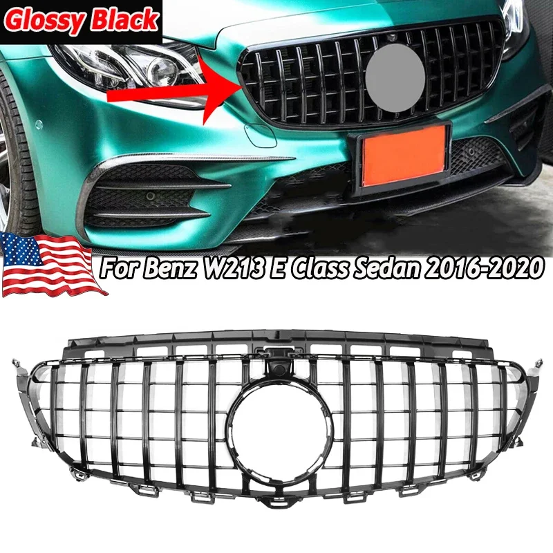 Griglia Paraurti Anteriore Per Mercedes Benz Classe E W213 Sport Racing Grill Con Foro Fotocamera Gt Diamond 2016 2017 2018 2019 2020