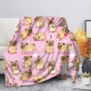 Flannel Blanket Cute Animal Pug Dog Soft Warm Fall Sofa Fleece Throw s for Bed  Couch  King Size Lightweight 2
