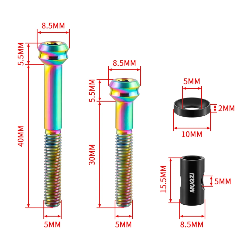 Boulon Tige De Selle Vélo Titane M5x40mm - Vis Fixation Alliage Titane Anti-Corrosion