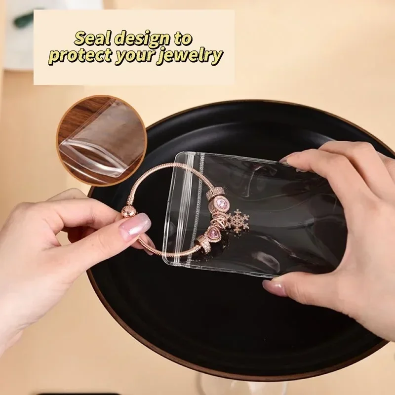 PVC Sealing Jewelry Zip Lock Bags 10/20/50/100pcs Reclosable Thick Transparent Ziplock Gift Packaging Storage Pouches