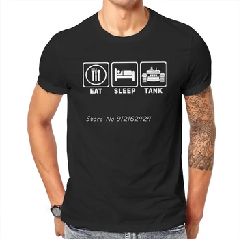 World Of Tanks Classic Game Armored Tank EAT SLEEP TANK T Shirt Classic Graphic Summer Cotton Tees Harajuku Streetwear 1