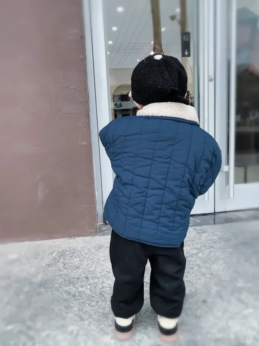 New Winter fleece Jacket Kids Girl Childrens Cotton Padded Outerwears Thickened Velvet Warm Baby Boy Coat Kids Quilted Jacket