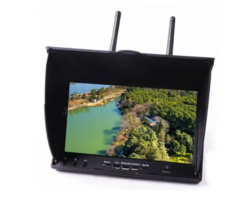 Монитор Skyzone FPV 5,8G 40CH 7-дюймовый ЖК-дисплей 480x800 пикселей NTSC / PAL Монитор приемника FPV Автоматический поиск с экранным меню для дронов FPV thumbnail 4