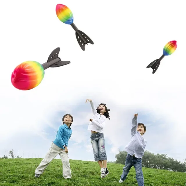 Rainbow Mini Rocket Soft Foam Throwing Game for Competitive Outdoor Fun Perfect Toy Sports Gift for Boys and Kids Anywhere 1