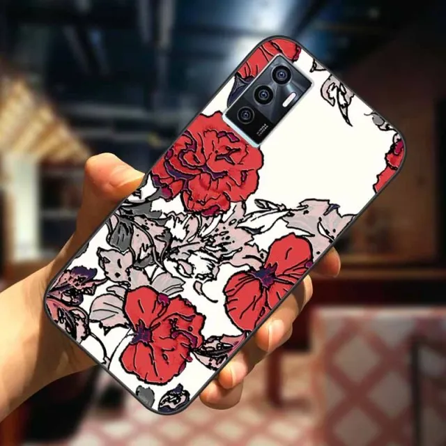 3D Flower Relief Embossed Silicone Phone Case - Cute Design
