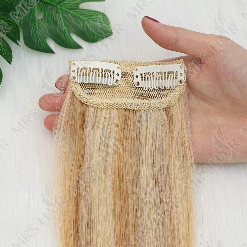 MRS HAIR Clip in Extentions Human Hair Machine Remy Clip ins Add Top/Side Volume For Short Hair 10-30cm  Hairpiece