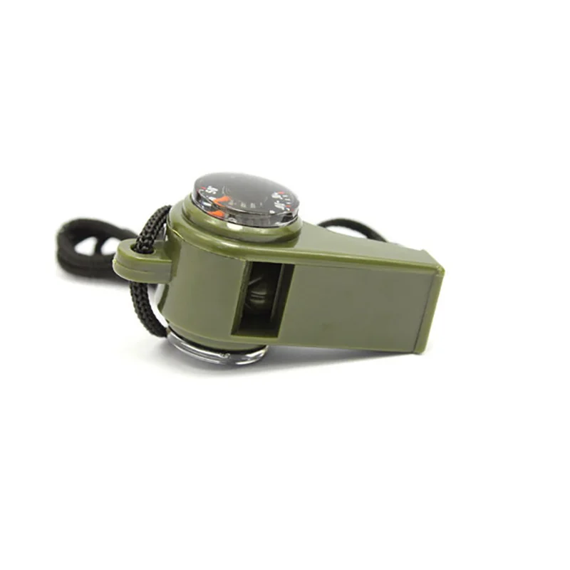 3 In 1 Emergency Whistle Portable Keychain Necklace Whistle EDC Keyring