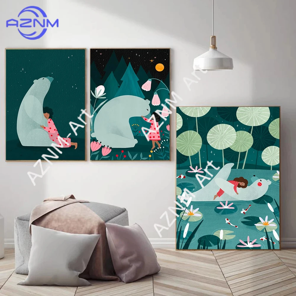 Poster e Dipinti su Tela con Illustrazioni Astratte Minimaliste di Ragazze, Mamme e Figlie, Arte Murale per Camere dei Bambini e Decorazioni per la Casa - immagine 2