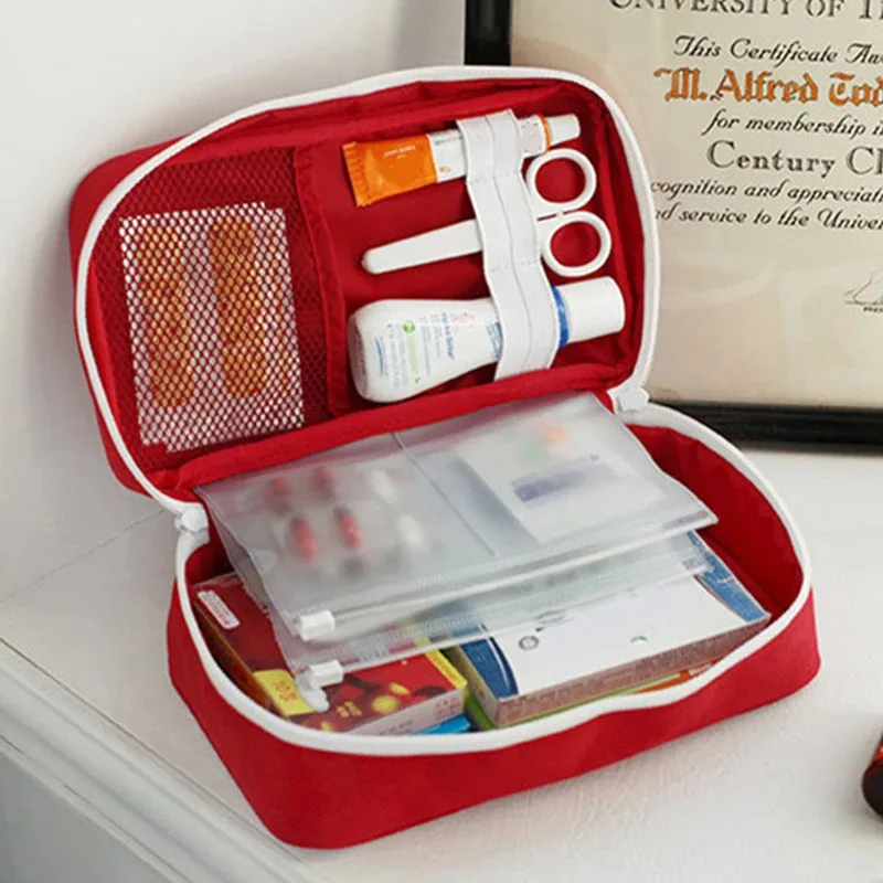 Portable medicine bag, travel first aid kit, medical outdoor pill storage suitcase