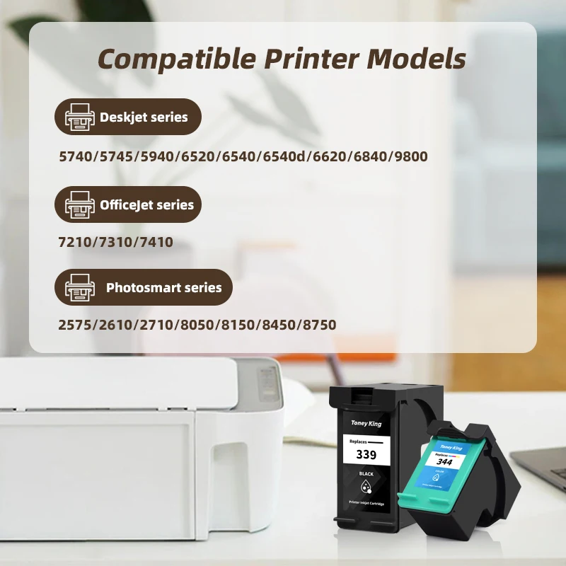 339 344 Ink Cartridges Compatible For HP339 Replace For HP344 DeskJet 5740 5745 5940 6520 6540 6540d 6620 6840 9800 ink cartridge inkjet ink cartridge