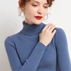 Fashionable Autumn Winter Women's Turtleneck Sweater with Long Sleeves and Cashmere Blend Ribbed Sweaters 5