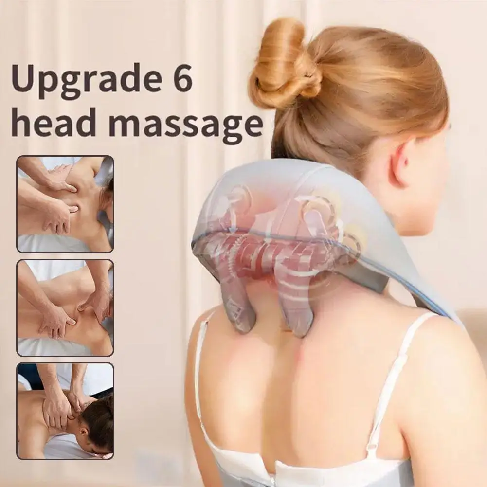 New Back Neck Massager With Heat Electric Massager For Back & Shoulder Massage Pillow Muscle Relaxation Gift For Family cervical physiotherapy device for protecting neck cervical brace for low headed family fixed head stretching neck anti leaning