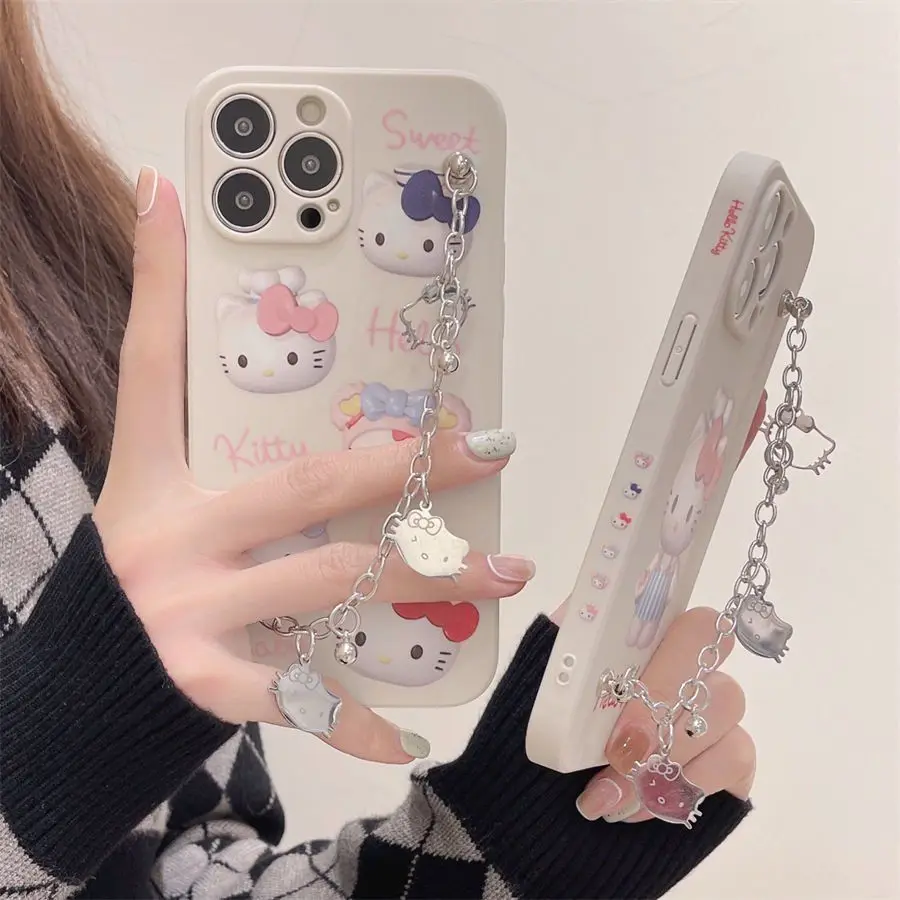 Hello Kitty bracelet Phone case For iPhone 13 iPhone12pro mi 11 soft 78plus XSmaxXR |