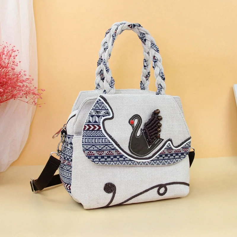 New Wholesale small vintage women string appliques handbags!Nice animal  prints multi-use shoulder bags Hot Bohemian Canvas bag