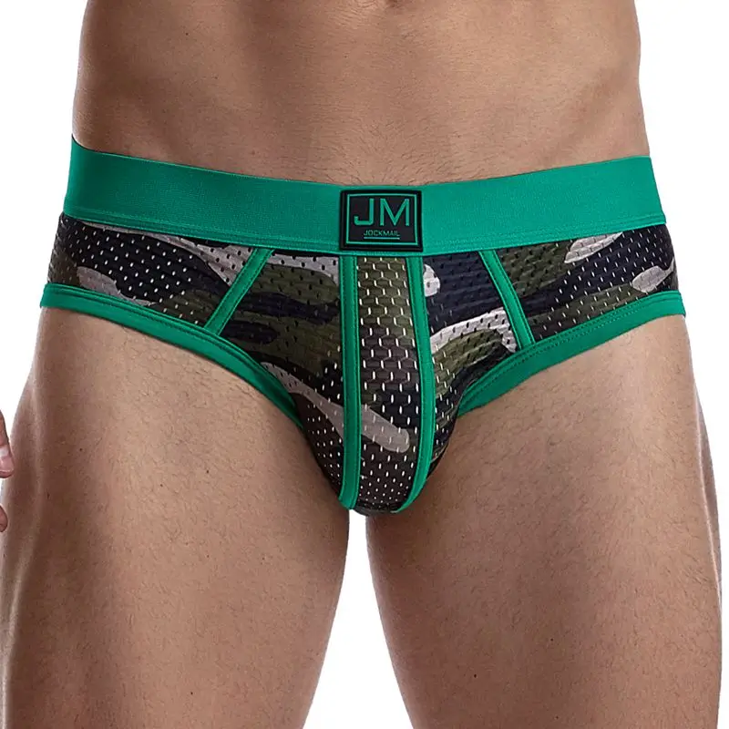 

JOCKMAIL Sports Shorts Mesh Men Underwear Sexy Low Waist Boxer Briefs Sissy Gay Jockstraps U Convex Pouch Male Tongs Underpants