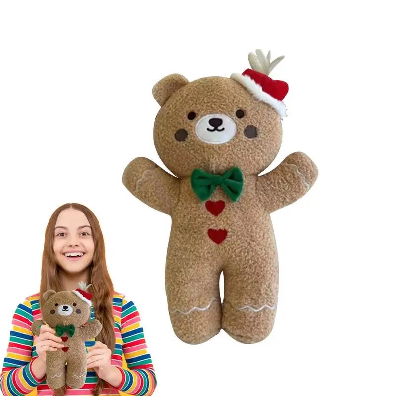 

Gingerbread Plush Bear Gingerbread Doll Comfortable Throw Pillow Plush Stuffed Pillow For Bedroom Home Car Living Room Christmas