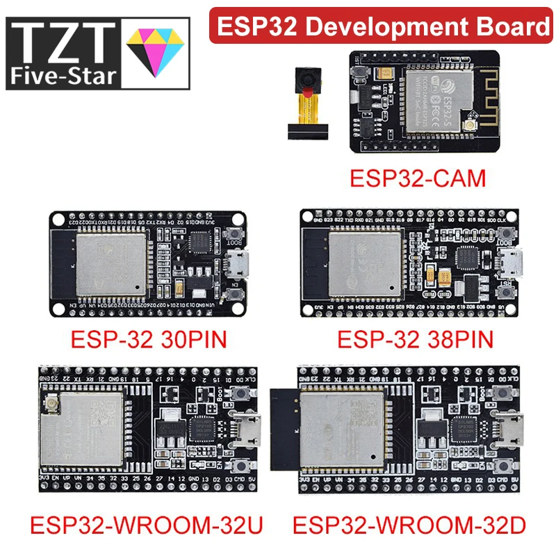 Scheda Di Sviluppo Esp32 Wifi + Bluetooth Cpu Dual Core A Bassissimo Consumo Energetico Esp-32S Esp32-Cam Esp-Wroom-32D/U Ch9102X