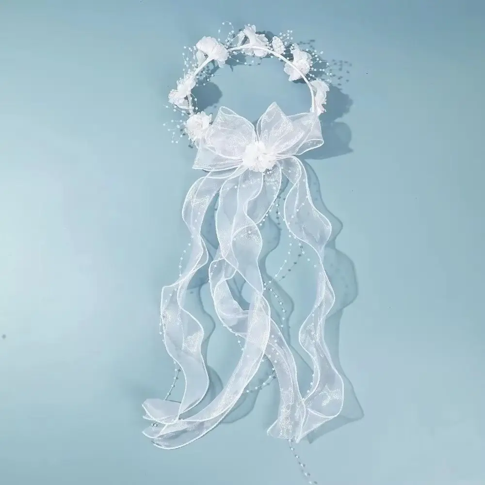 프랑스 헤어피스 메쉬 브라이덜 베일 화이트 헤어콤 브라이덜 튤 소프트 일루전 폴리에스터 걸스 헤드 거즈 우아한 미니멀리스트