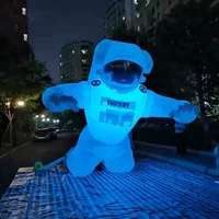 Suspended Inflatable Astronaut With LED Lights Advertising Spaceman Giant Space Man Cartoon Decoration For Outdoor Display 1