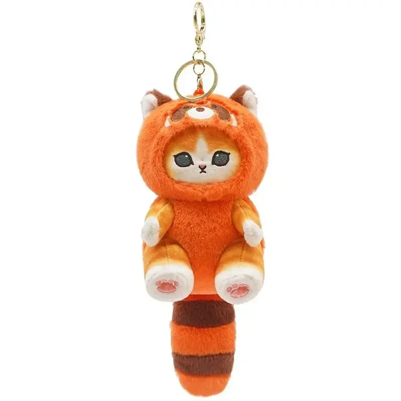 Cute dress-up Raccoon Shark Cat Plush Dolls Keychain Pendants Couple Hanging Ornaments