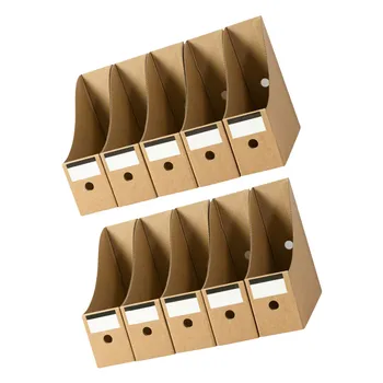 10 scatole per archiviazione documenti, organizer per documenti da ufficio, porta documenti da scrivania, porta documenti versatili in carta kraft per casa e ufficio