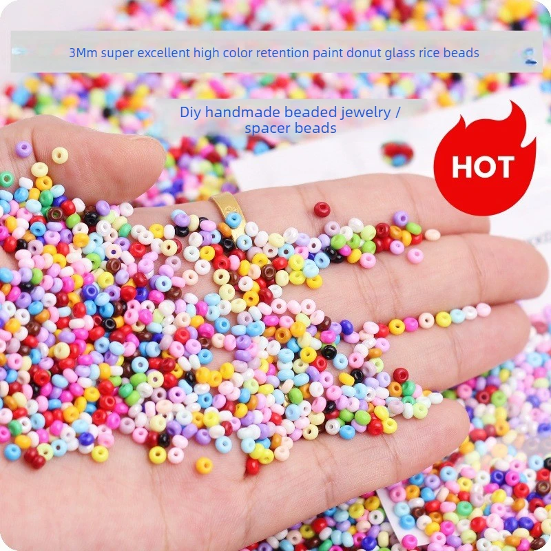 Durable Solid Color Glass Rice Beads