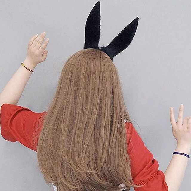 Fascia Orecchie Di Coniglio In Peluche - Accessorio Carino Per Costumi, Festa O Foto, Rosa E Bianco