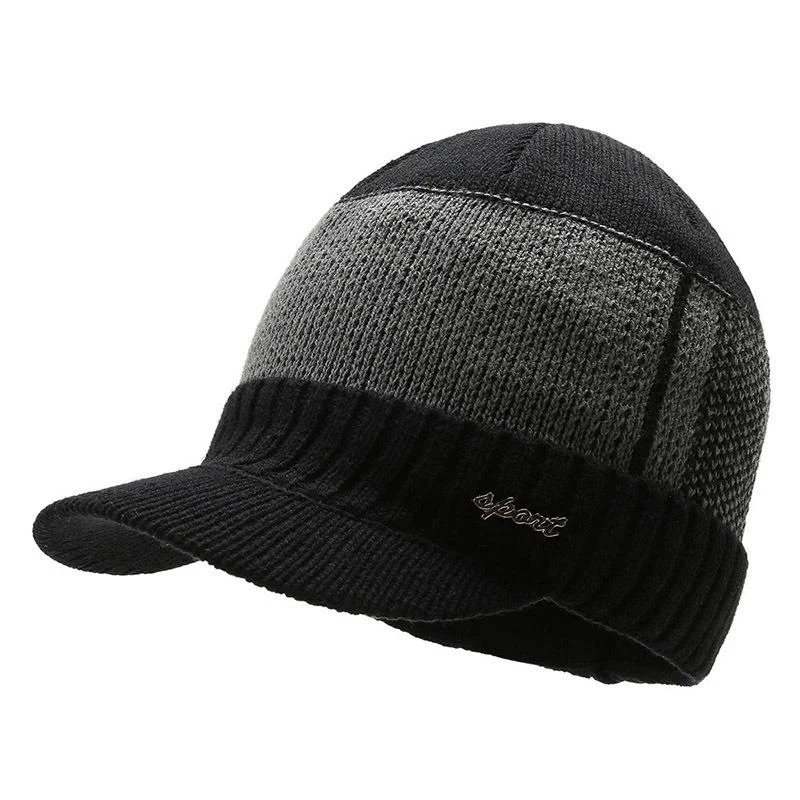 New Autumn and Winter Plush Ear Protection Woolen Hat for Middle-aged and Elderly Men, Father's Knitted Hat for Winter Grandpa, Old Man's Men's Style_voghion.com