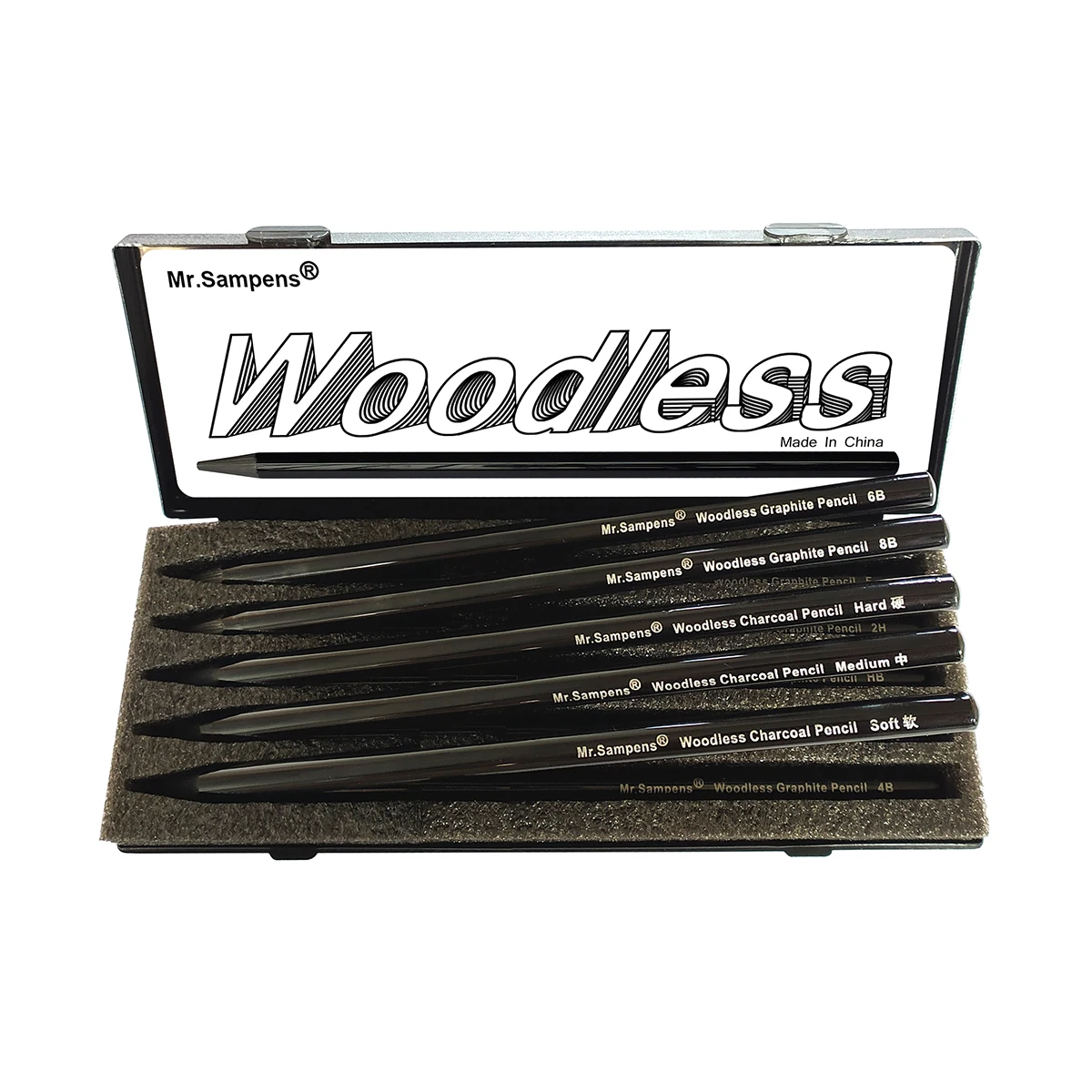 10pcs Woodless Pencil Set - Black Charcoal Pencil 7mm for Drawing Writing Shading Coloring Soft Pencil No Wood Artist 2
