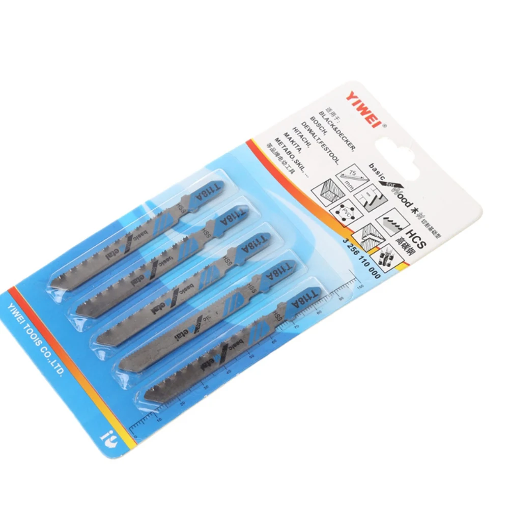 

5 Pcs HSS T118A Jig Saw Blades Wood Metal Fast Cutting Reciprocating Saw Blade