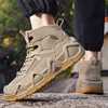 Men's Tactical Boots Mid-Calf Desert Outdoor Shoes Anti-Slip Casual Sports Hiking Shoes Comfortable Rubber Insole
