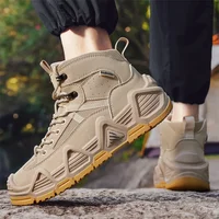 Men's Tactical Boots Mid-Calf Desert Outdoor Shoes Anti-Slip Casual Sports Hiking Shoes Comfortable Rubber Insole