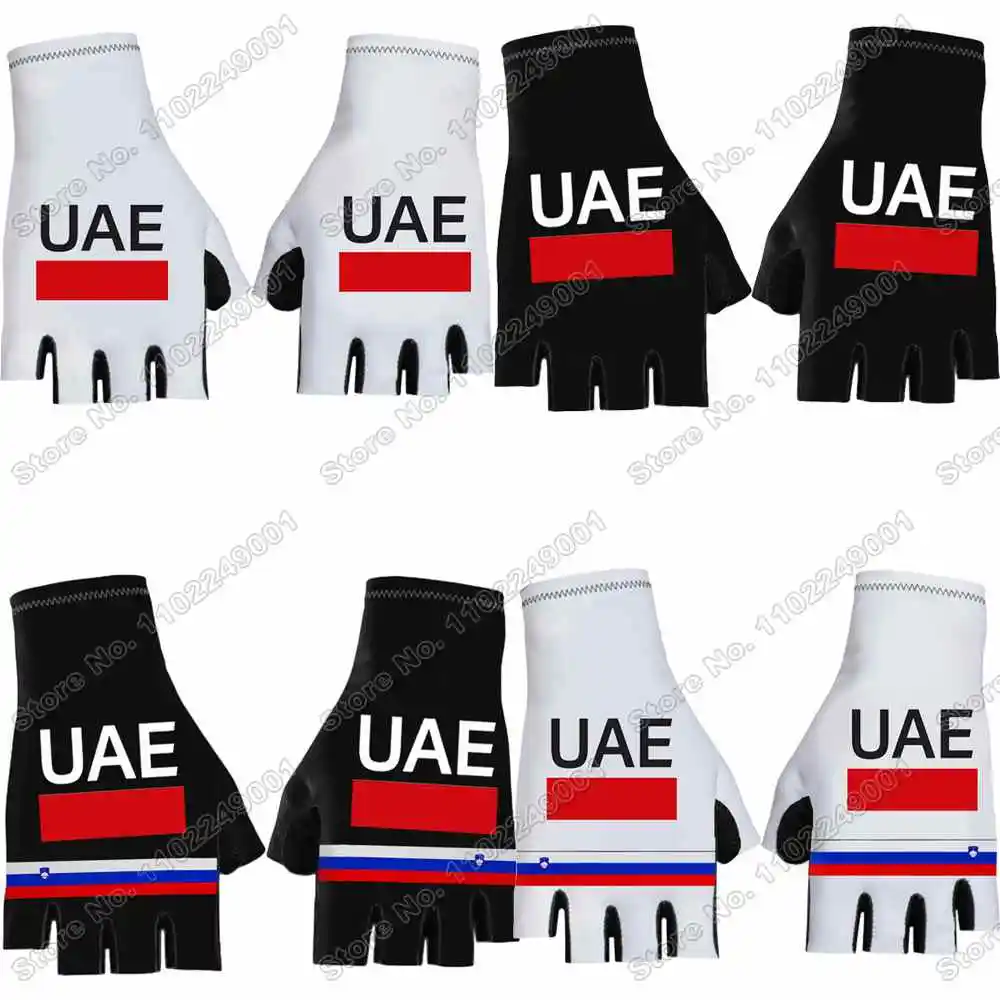 UAE Team Cycling Glove Slovenia Champion Tadej Pogacar Bicycle Gel Half Finger Glove Men Road Bike Jersey Anti-shock Mitten