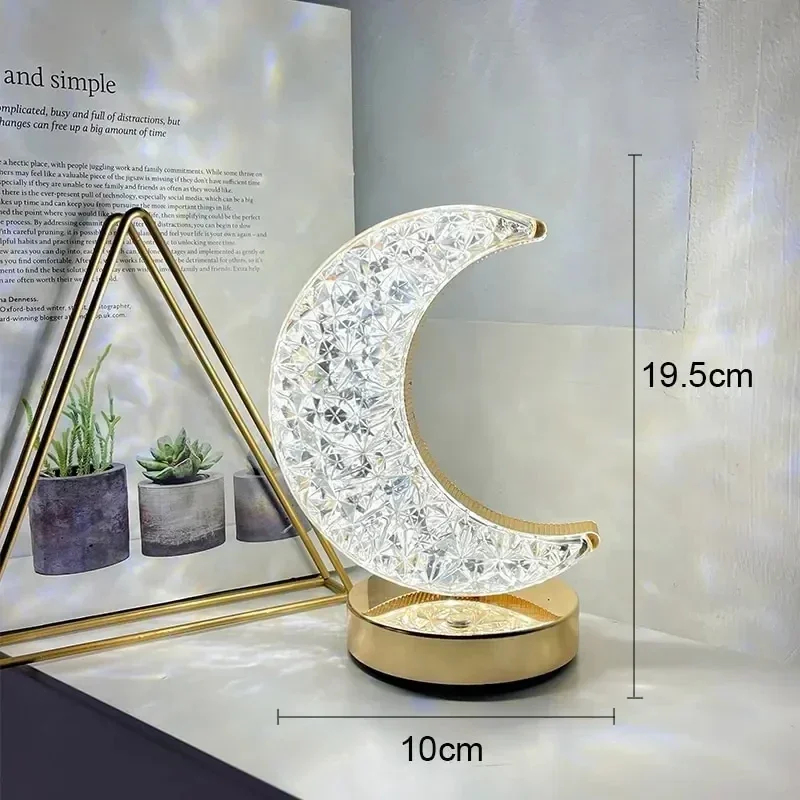 Description Picture 5 of itemCreative Star Moon Bedside Lamp Touch Desk Lamp Room Decoration LED Atmosphere Lamp 5V USB Power Supply Minimalist Bedside Lamp