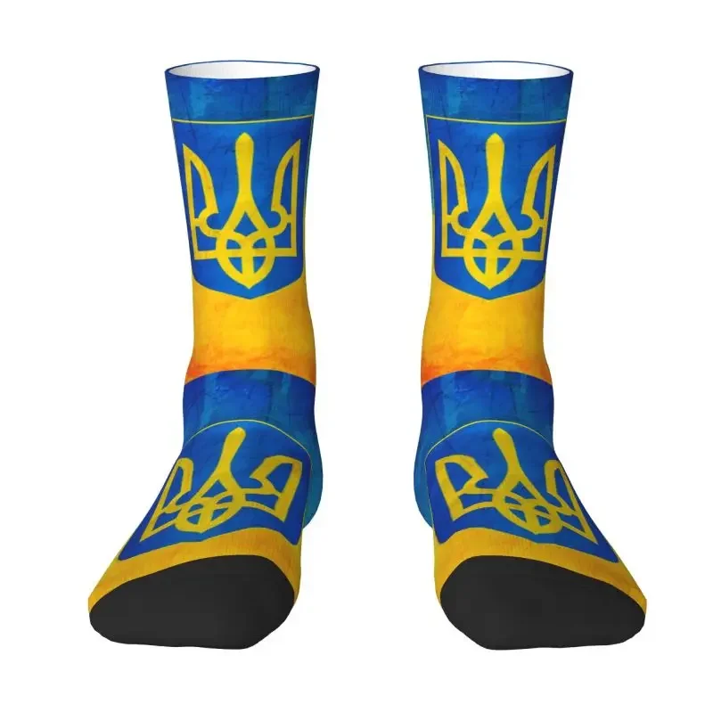 

Ukrainian Flag Dress Socks Men Women Warm Fashion Coat Of Arms Of Ukraine Crew Socks